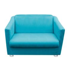 Imagem de Namoradeira Tilla Decorativa 2 Lugares Suede Azul Turquesa
