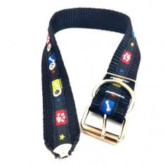Imagem de Coleira Nylon Cachorro Nicapet Cor Preta Nº 4 Pata Osso 25Mm