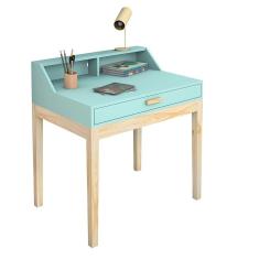 Imagem de mesinha infantil menta com pes de madeira estilo escolar