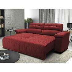 Imagem de Sofá 2,22m Retrátil e Reclinável com Molas Cama inBox Top Tecido Suede Velusoft Vermelho