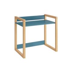 Imagem de Mesa Zoe Infantil com Regulagem de Altura Azul Fosco/Madeira Natural - Reller