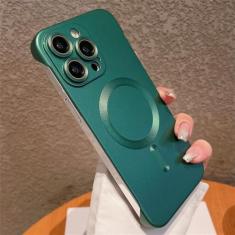 Imagem de Para iPhone 15 14 13 12 Pro Plus Max sem moldura metálica fosca caixa magnética de carregamento sem fio capa macia fina fosca, DG, para iPhone 13 ProMax