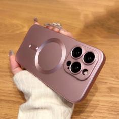 Imagem de Capas de telefone magnéticas de carga sem fio para iphone 14 13 12 11 pro max plus capa de proteção de câmera acessórios, rosa, para iphone 12 pro