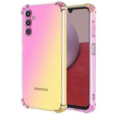 Imagem de Ueokeird Capa para Galaxy A14, capa para Samsung A14 5G SM-A146U, capa protetora transparente e fofa gradiente fina antiarranhões flexível TPU à prova de choque para Samsung Galaxy A14 4G (rosa)