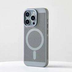 Imagem de Capa de telefone magnética grade respirável à prova de choque dissipação de calor resfriamento capa fina sensorial HardPC para Iphone15 14 13 12 11promax, cinza, para iPhone 11 ProMax