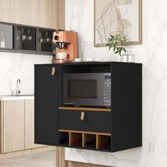 Imagem de Armario Cozinha Suspenso Ellen Cor Preto / Nature Comprar - Comprar Mó