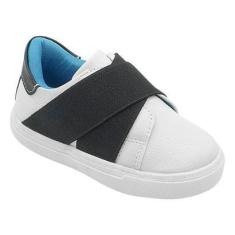 Imagem de Tênis Infantil Pé com Pé Masculino Casual Calce Fácil Branco Menino-Masculino