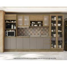 Imagem de Armário de Cozinha Modulada Completa Reta 7 peças 3,50m 224 Botanic Ka