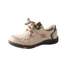 Imagem de TMA EYES Tênis feminino de couro macio com cadarço e design costurado à mão, Branco, 38