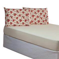 Imagem de Jogo De Lençol Solteiro 2 Peças Esmeralda 100% Algodão Percal 150 Fios Cor:vermelho