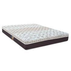 Imagem de Colchão Queen Castor Sleep Class Híbrido com Euro Pillow e Molas Ensacadas 25x158x198 cm - Branco, Cinza e Marrom
