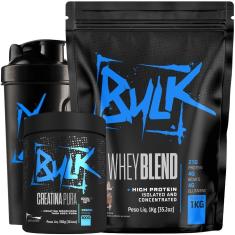 Imagem de Kit Whey Protein 1kg + Creatina 100% Pura 300g + Shaker-Unissex
