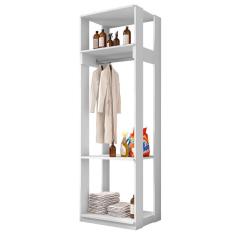 Imagem de Módulo Guarda Roupa Closet 58cm Com Prateleiras Titan Branco
