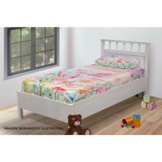 Imagem de Jogo De Lençol Solteiro 3 Peças Conjunto Borboletas e Flores Aquarela