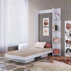 Imagem de Cama Solteiro Vancouver Articulável 4 Prateleiras Branco - Art In Móveis