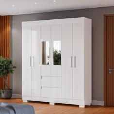 Imagem de Guarda-Roupa De Casal Argentina Com Espelho 6 Portas Linhamobília