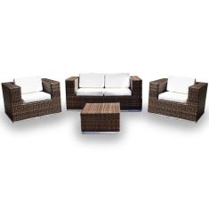 Imagem de Conjunto de Sofá Fibra e 2 Poltronas e 1 Mesa Centro