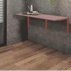 Imagem de Mesa Suspensa de Estudos Parede 120cm Escritório Suporte Bronze mdf Rose - Ahazzo Móveis