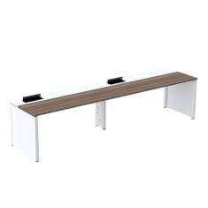 Imagem de Mesa de Plataforma Simples para 2 Pessoas Corporativa 140x792/2p Pscpp140/792/2p Walnut/Branco