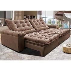 Imagem de Sofá Retrátil e Reclinável 3,15m Cama Inbox Big Fresh com Softgeld40 Velupluma Castor