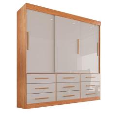 Imagem de Guarda Roupa 3 Portas 9 Gavetas Mdp Cinamomo E Off