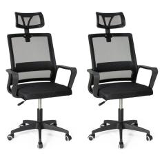 Imagem de Kit 2 Cadeiras De Escritório Giratória Executiva Pro Com Regulagem De Altura - Preto