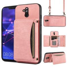 Imagem de Capa de telefone para Huawei Mate 20 Lite capa carteira com alça de ombro transversal e suporte de cartão de crédito de couro bolso fino acessórios para celular Havaí Mate20Lite Mate20 20Lite SNE-LX3
