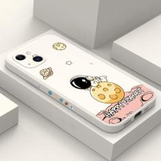 Imagem de Capa de telefone de astronauta do espaço bonito dos desenhos animados para iPhone 15 Capas para iPhone 14 13 12 11 Pro Max XR XS X 7 8 15 Plus Capa de silicone fosca, 8, para iPhone 11 Pro