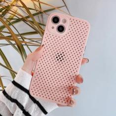 Imagem de Capa de telefone com resfriamento respirável e dissipação de calor para iPhone 13 12 11 Pro XS Max XR Mini 7 8 Plus SE2020 Capa de TPU macia em cor doce, rosa, para iPhone 8