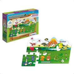 Imagem de Quebra-Cabeça Cartão Números E Quantidades Fofossauros 36X24 Cm Papel