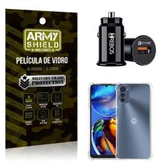Imagem de Carregador Veicular Turbo Com Capinha Moto E32 E Película 3D