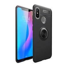 Imagem de SORAKA Capa para Xiaomi Mi 8 com suporte para anel Capa Slim Fit de TPU macio Capa Xiaomi Mi 8 com placa de metal para suporte magnético de telefone para carro