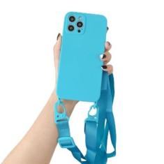 Imagem de Cordão crossbody colar corda alça capa de telefone para iphone 15 14 11 12 13 pro max mini xs xr x 7 8plus 14 plus macio, azul, para iphone 12