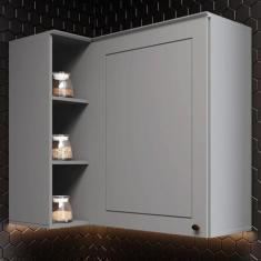 Imagem de Armário Aéreo Cozinha 83 Cm Americana 1 Porta 100% Mdf Cinza C359 - He