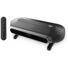 Imagem de Ventilador de Torre Horizontal, Estilo Moderno com Inclinação Ajustável, 5 Velocidades, Silencioso, Controle Remoto e Digital, 110V, Vornado, Preto  