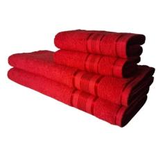 Imagem de Jogo De Toalhas Egito Luxo 2 Banho 2 Rosto Vermelho