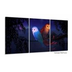 Imagem de Quadro decorativo Artístico Paisagem Corujas - Tela em Tecid
