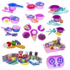 Imagem de Cozinha Infantil Fogão Mercado Completo Doceria Legume 102P - Altimar