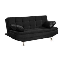 Imagem de Sofá Cama 3 Lugares Reclinável Valencia Material Sintético Preto - Sho