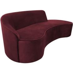 Imagem de Sofá Curvo 03 Lugares 180cm Eron Braço Direito Veludo Vermelho - Nexta