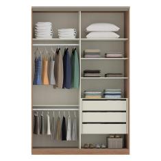 Imagem de Guarda Roupa Closet sem Porta 156,5cm 3 Gavetas, 2 Cabideiros e Prateleiras Connect Luciane Móveis