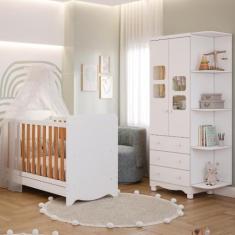 Imagem de Quarto Bebê Completo Berço Americano Ben Guarda Roupa Uli 2 Portas C/ 