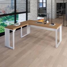 Imagem de Mesa L Escritório Industrial 1,50m x 0,70m Pés Metal F5 - F5 Office G,