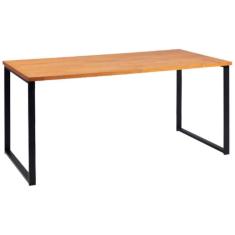 Imagem de Mesa Jantar Cozinha I07 Madeira Taeda 180x77 Cm Mell Aço Preto Dmobiliario Mell