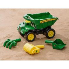 Imagem de Caminhão John Deere De Mineração Para Criança Com Pá Areia, Verde