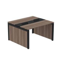 Imagem de Mesa de Plataforma Dupla para 2 Pessoas Corporativa 120x120/2p Walnut/Preto