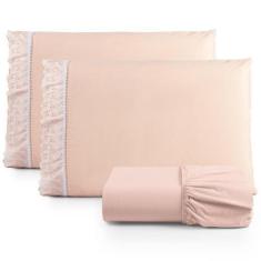 Imagem de Jogo De Lençol Lese Percal 180 Fios King - Salmão - Casa Show Enxovais