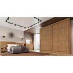 Imagem de Guarda Roupa Casal 2 Portas de Correr Geom - Móveis Novo Horizonte - Cumaru