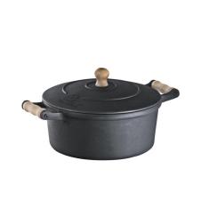 Imagem de Caçarola Alça De Madeira Tampa De Ferro 9,8 Litro 32Cm