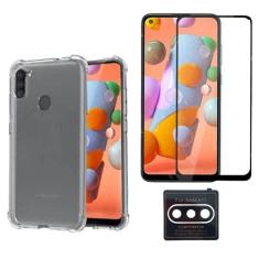 Imagem de Capa Case Capinha Antiqueda + Película 3D Nano Blindada + Película Câmera Compatível Samsung Galaxy A11